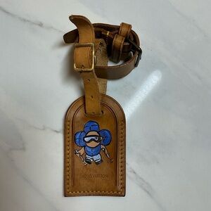 Louis Vuitton Leather Tag with hand painted Vivienne Ski